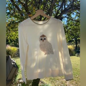 LOFT Owl Sweater. Who (hoo🦉) will love it next? Size M. Cream & gold.